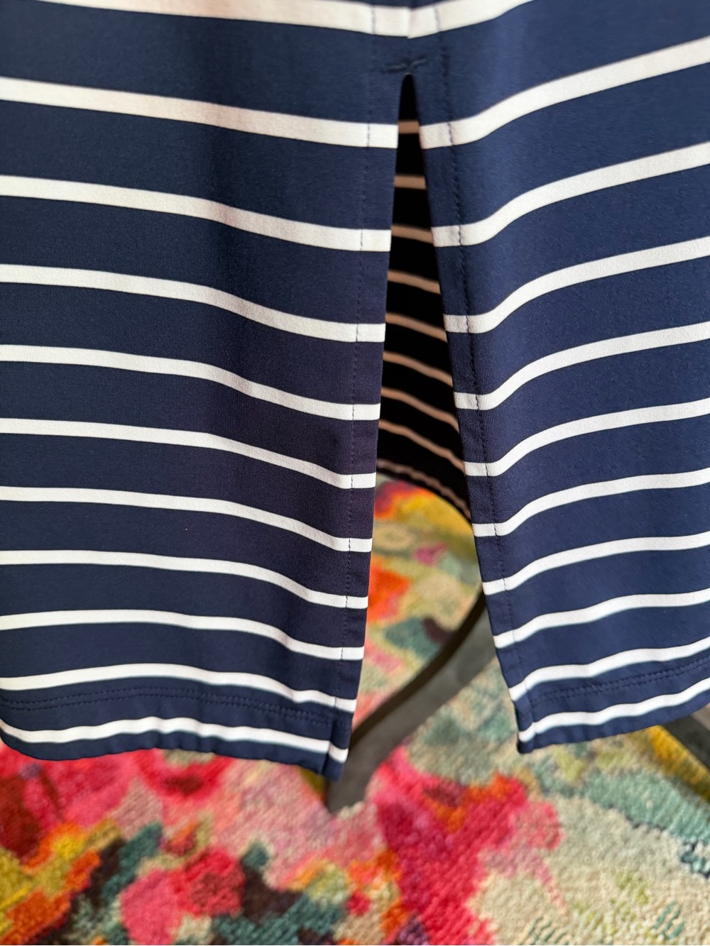 Vineyard Vines Navy and White Striped Long Sleeve Quick Dry Dress - Picture 3 of 3